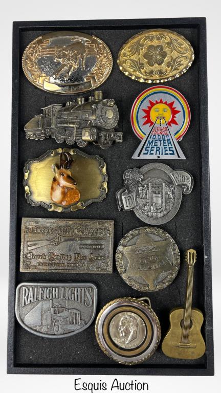 Vintage Figural Belt Buckles: Lot of Vintage Belt Buckles. Largest is 4"x2.3"