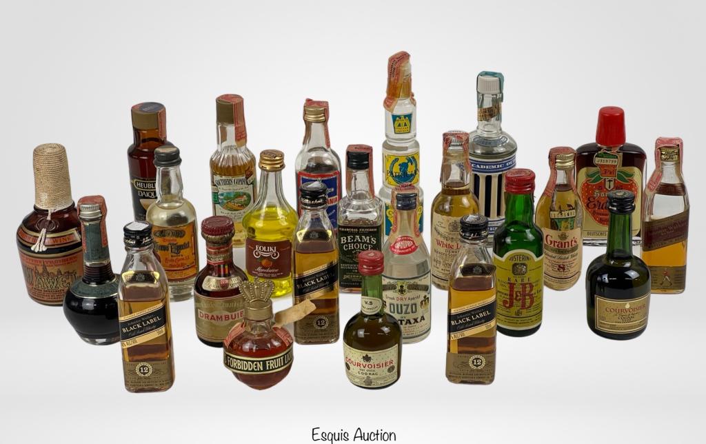 Assortment of Vintage Whiskey, Cognac Mini Bottles (1 of 6)