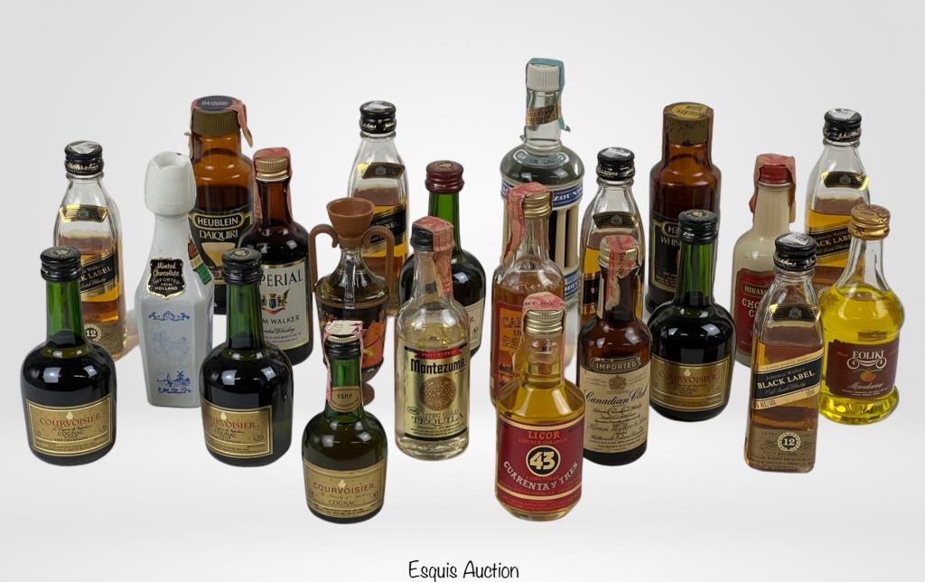 Assortment of Vintage Whiskey, Cognac Mini Bottles (1 of 4)