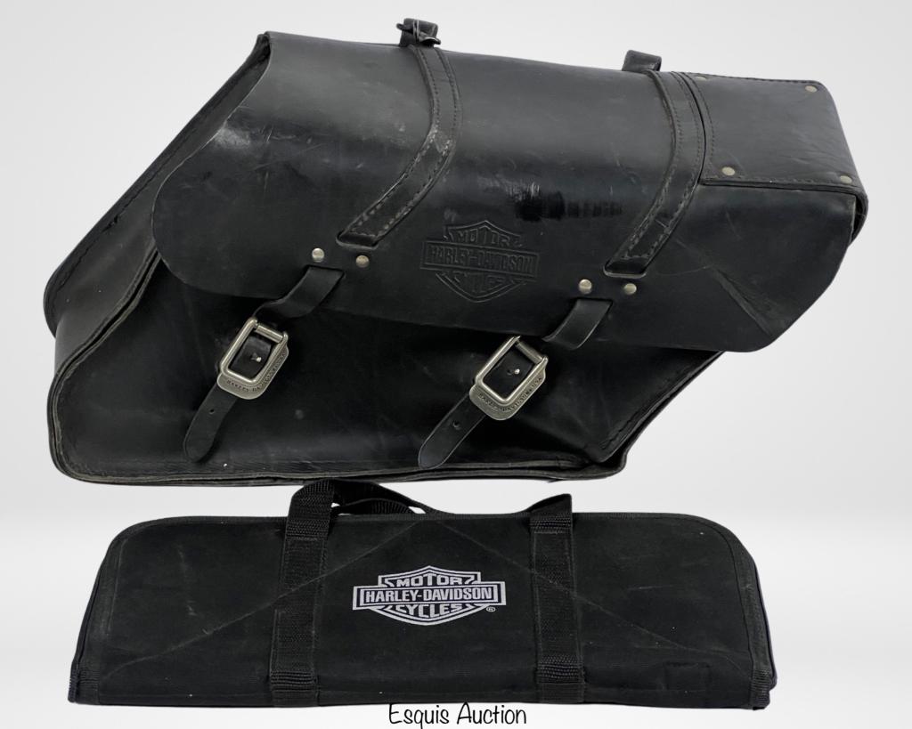 Harley Davidson Single-Sided Swingarm Leather Bag (1 of 6)