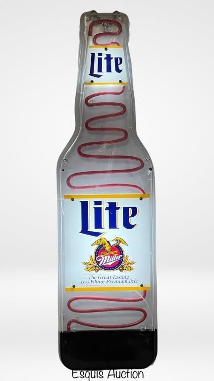 Miller Light Bottle Shaped Light Up Beer Sign (1 of 3)