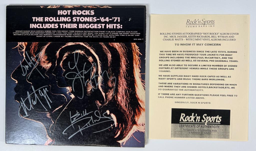 Rolling Stones Autographed "Hot Rocks" Album Cover (1 of 5)
