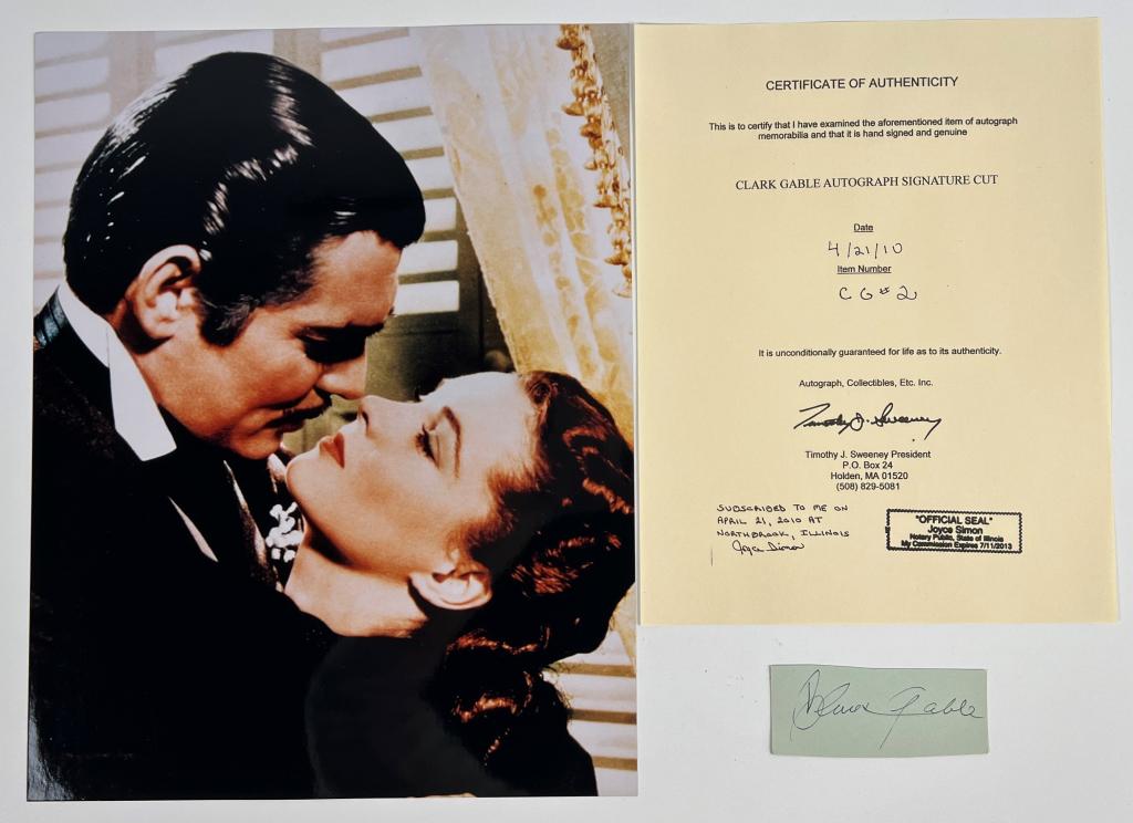Clark Gable Autograph w/ Gone with the Wind Photo (1 of 3)