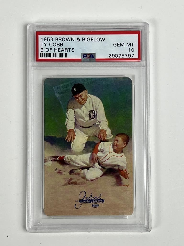 1953 TY Cobb Brown & Bigelow 9 of Hearts Card Gem (1 of 2)