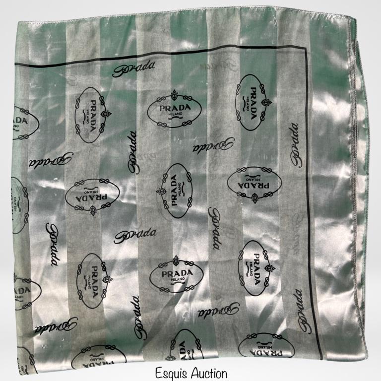 Prada Milano Signature Silver Tone Scarf (1 of 4)