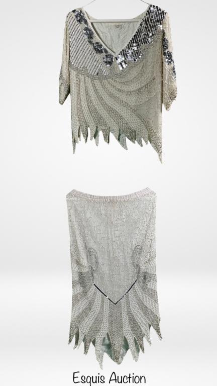 Indian 100% Silk Beaded Ladies Blouse & Skirt (1 of 9)