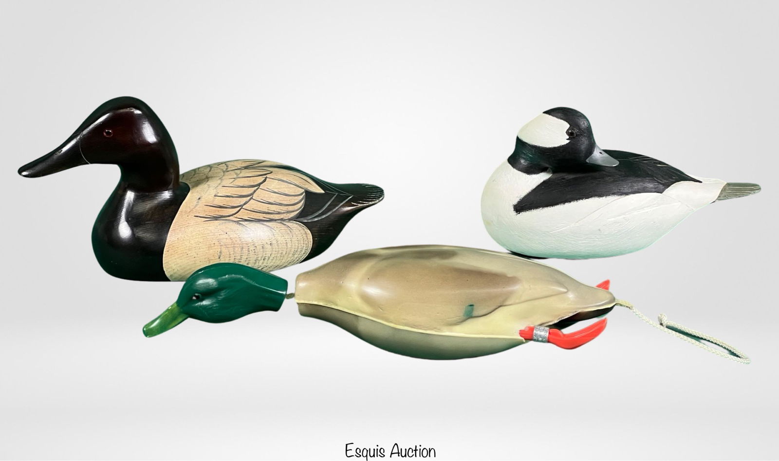 Artist Signed Wood Carved Duck Decoys (1 of 7)