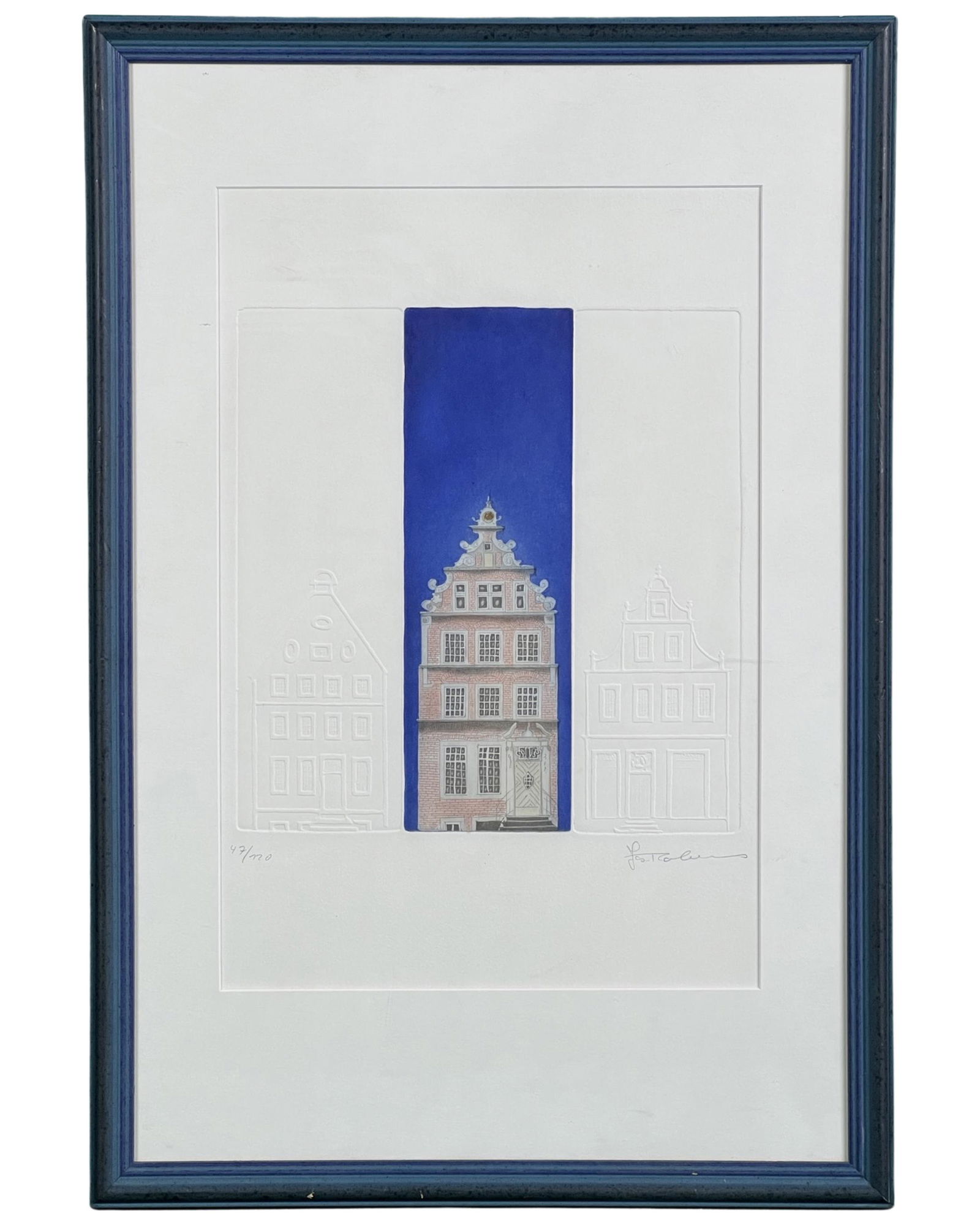 German Canal Building Architectural Lithograph (1 of 5)