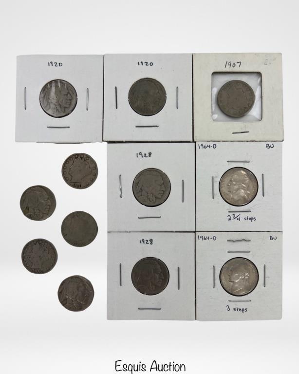 US Nickel Coins Collection- Liberty Head, Buffalo (1 of 5)
