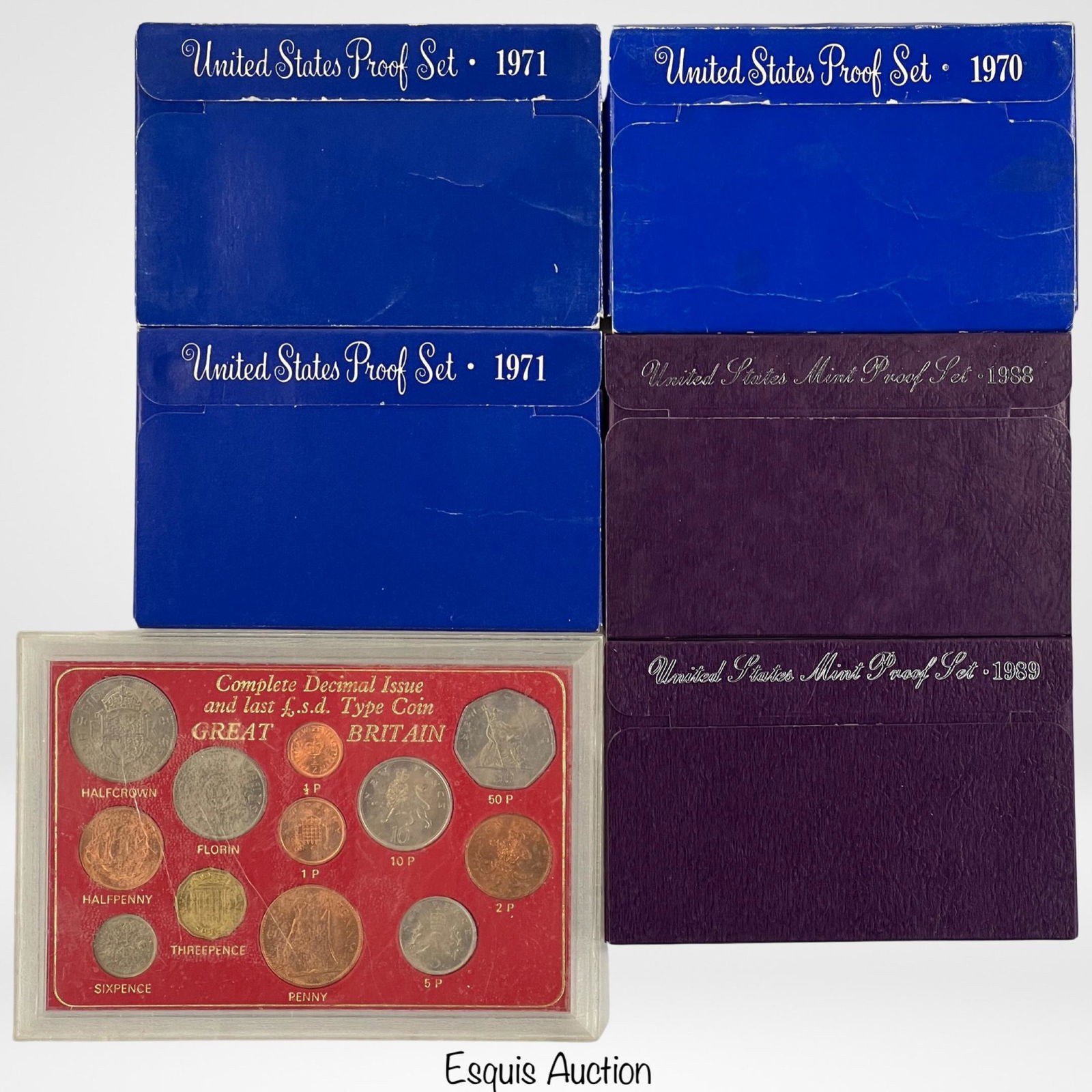 Lot of US Proof Coin Sets & GB Coin Set (1 of 3)