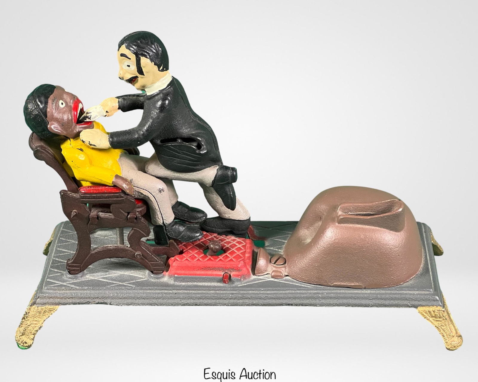 Black Americana Dentist Mechanical Cast Iron Bank (1 of 6)