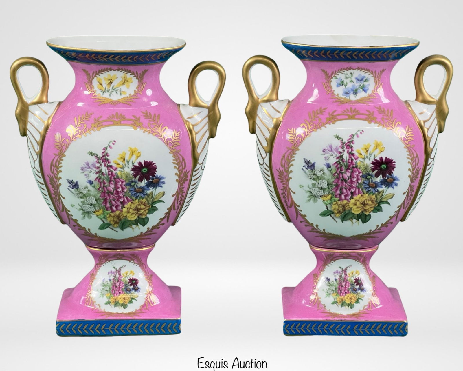 French Imperial Porcelain Hand Painted Vases (1 of 3)