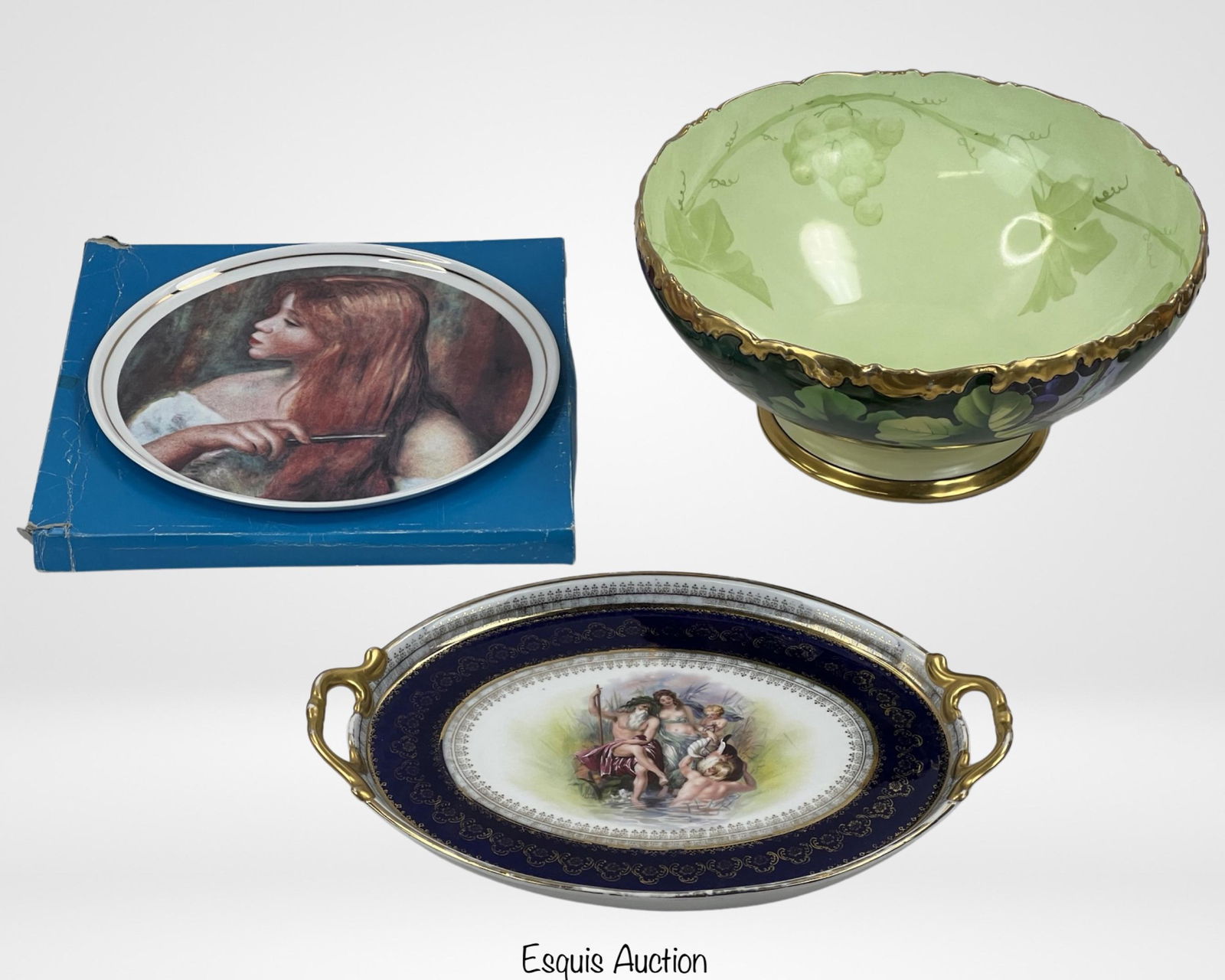 Antique Limoges & Dresden Centerpiece Bowl & Platt (1 of 11)