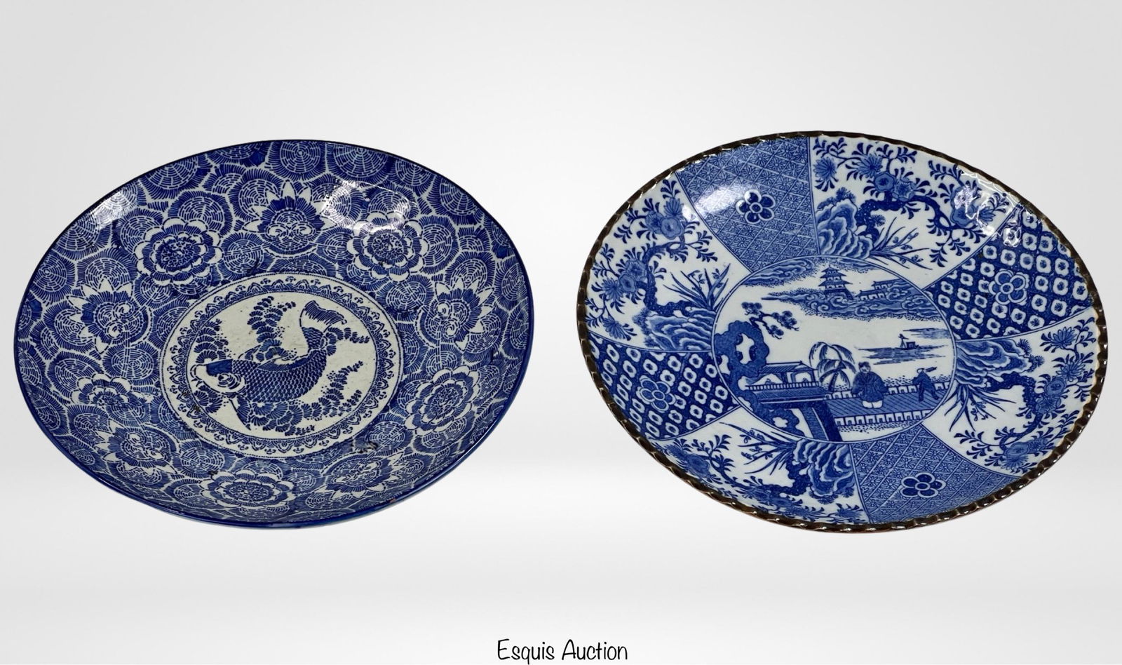 19th Century Japanese & Chinese Blue Willow Plates (1 of 7)