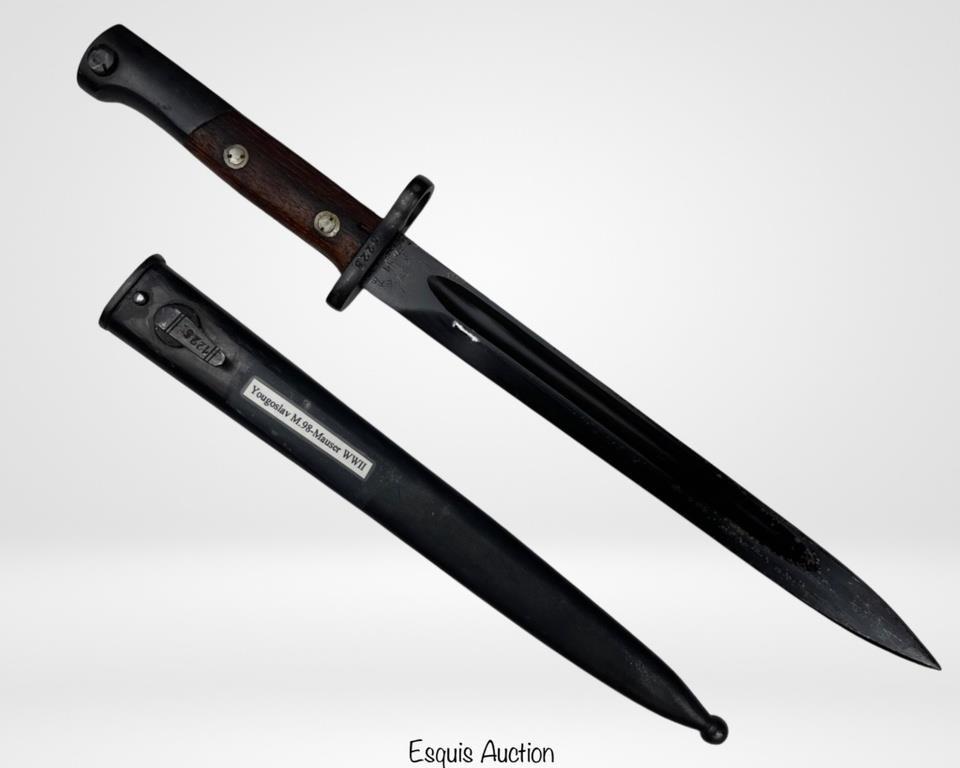 WWII Yugoslav M.98 Mauser Bayonet w/ Scabbard (1 of 5)