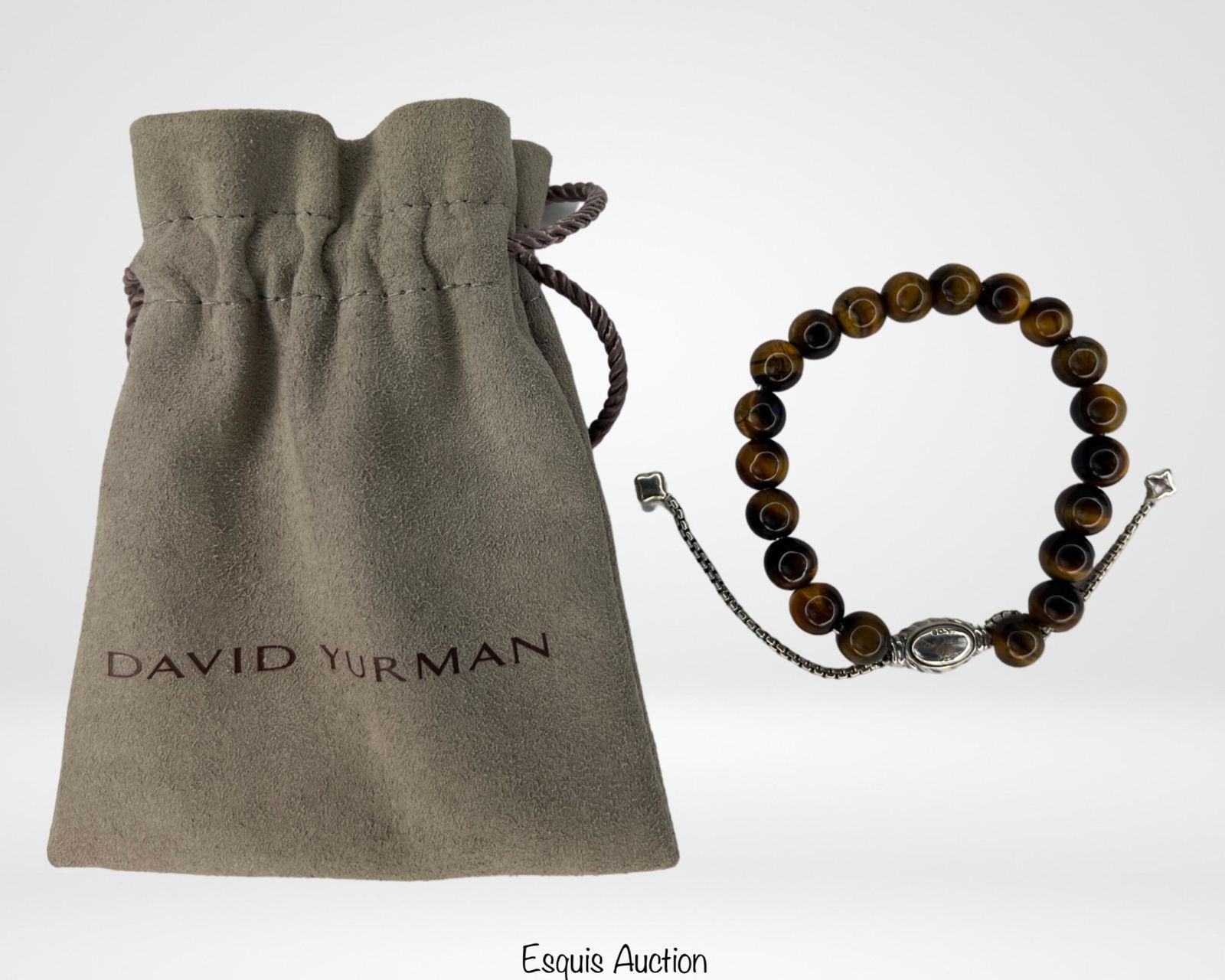 David Yurman Sterling & Tiger's Eye Bracelet (1 of 4)