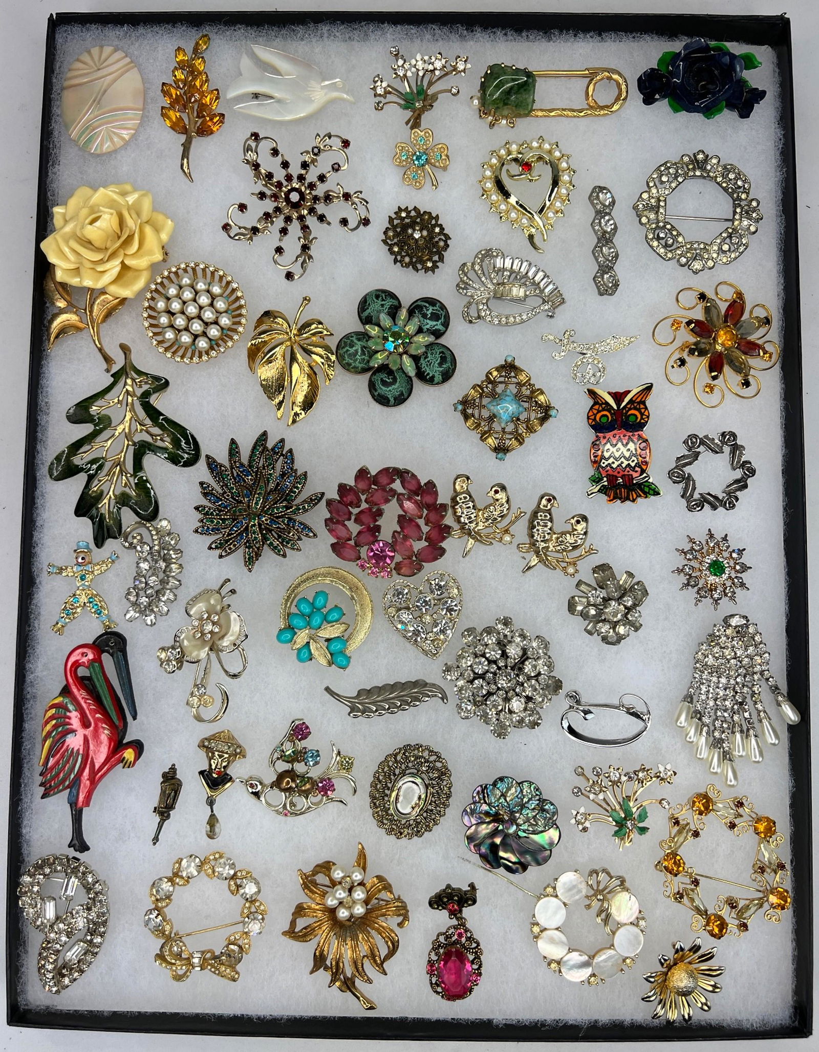 Assortment of Vintage Figural Brooches with Stones (1 of 5)