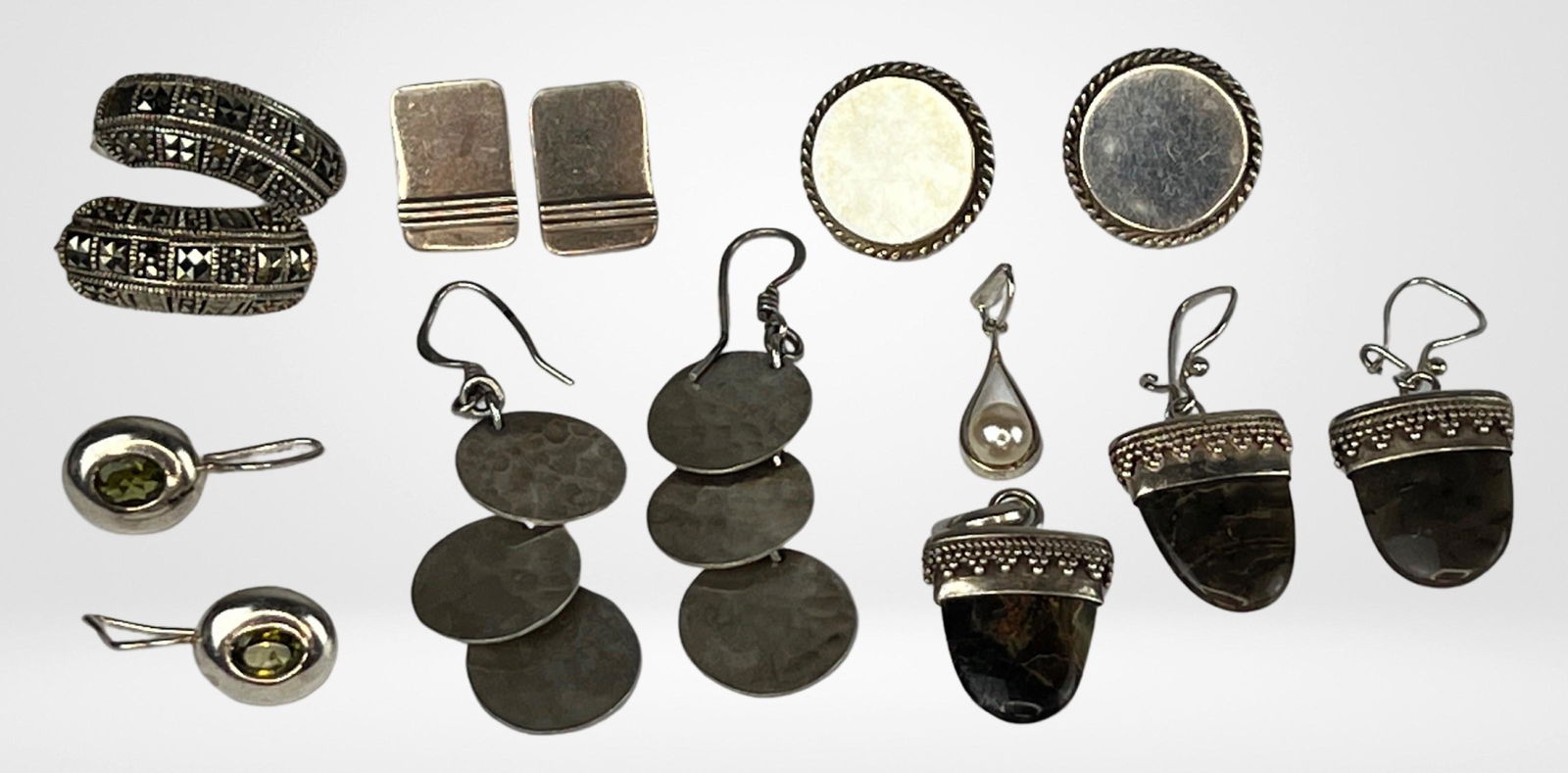 Sterling Silver Jewelry- Assortment of Earrings (1 of 5)