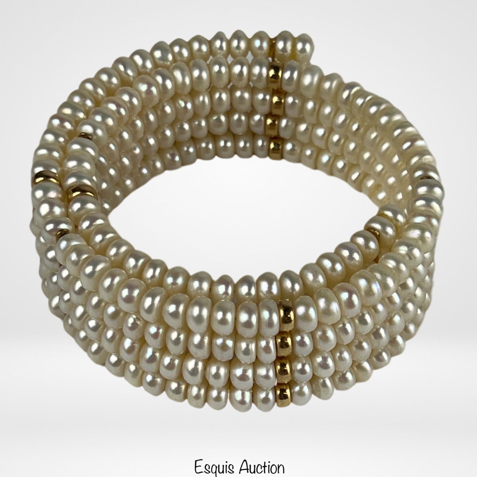 Genuine Pearls Bracelet with 14k Gold Beads (1 of 3)