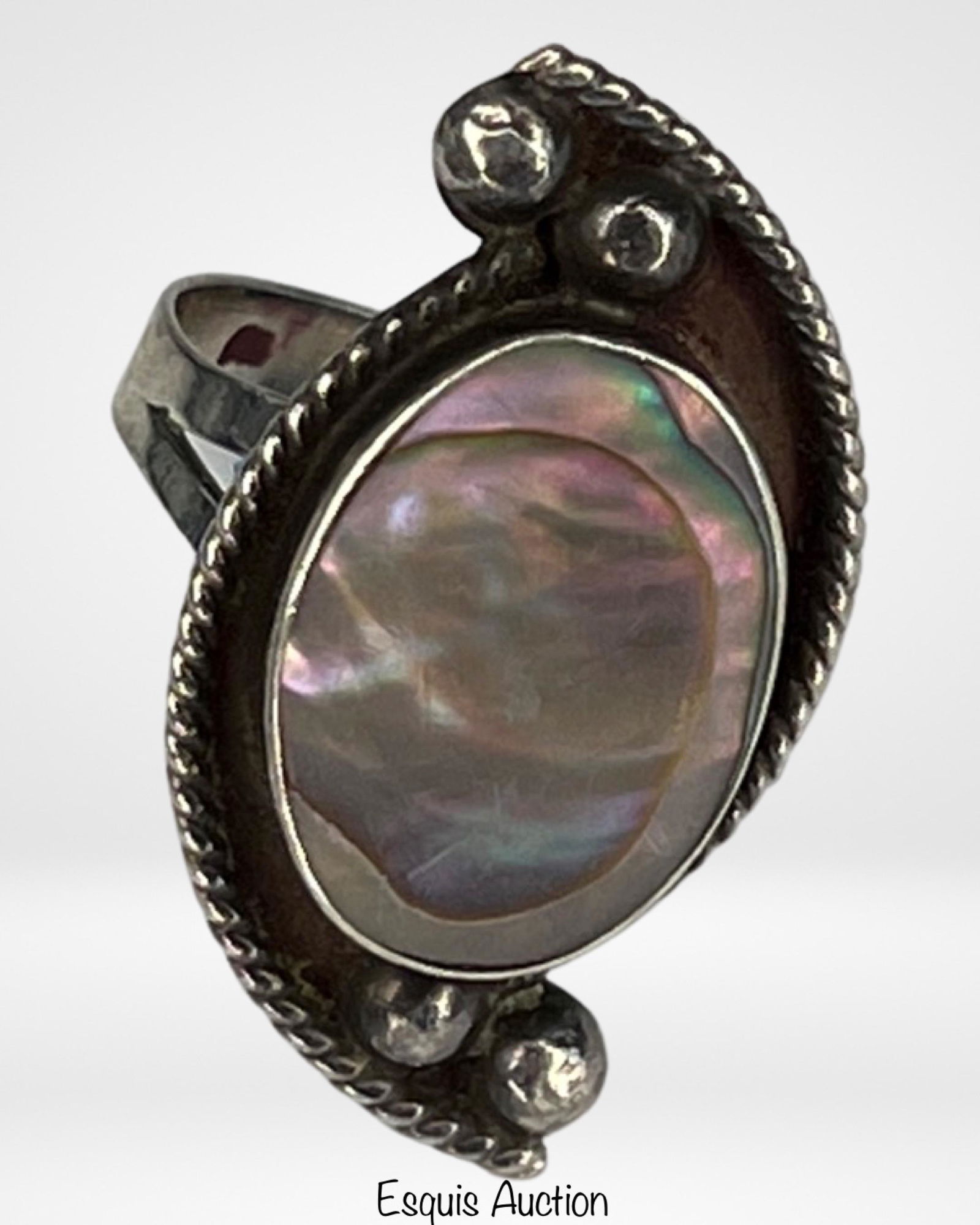 Ladies Sterling Silver & Abalone Shell Ring (1 of 3)