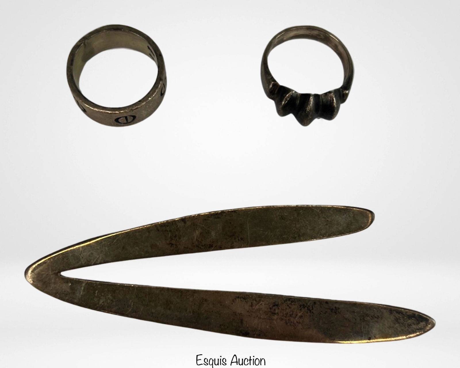 Sterling Silver Jewelry- Modernist Brooch & 2 Ring (1 of 4)