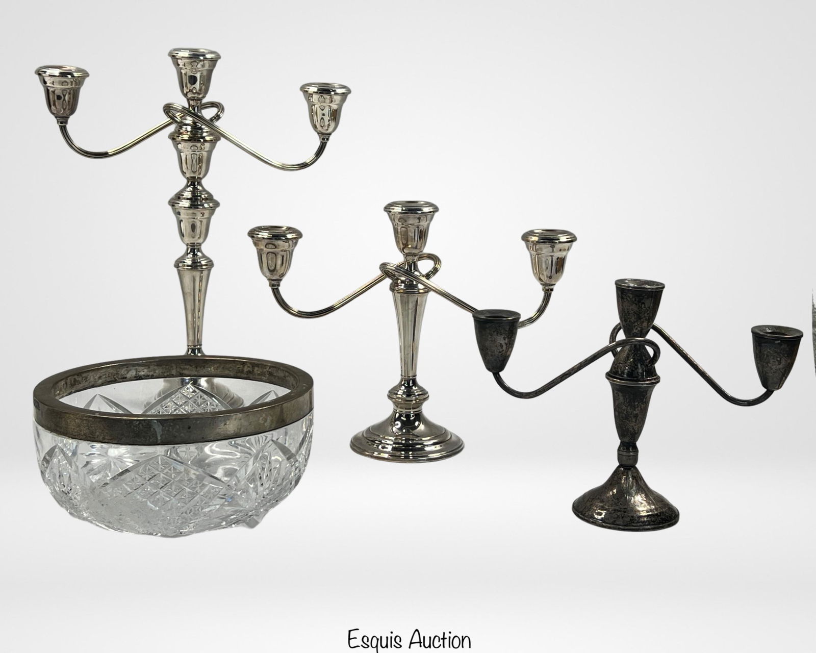 Gorham Candelabras incl. Sterling & Crystal Bowl w (1 of 8)
