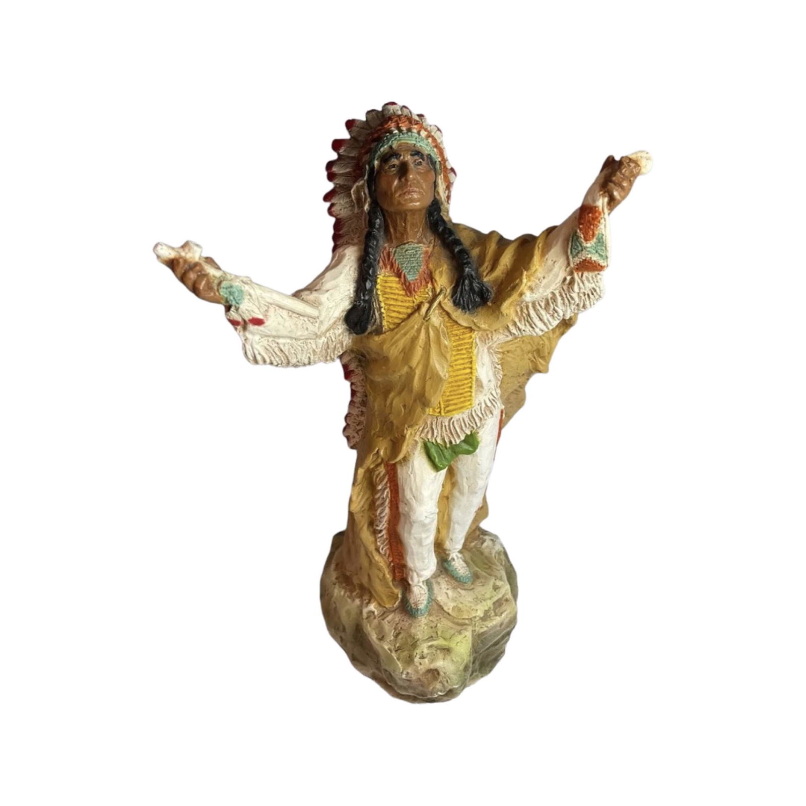 NATIVE AMERICAN INDIAN CHEIF Vintage Statue Large (1 of 10)