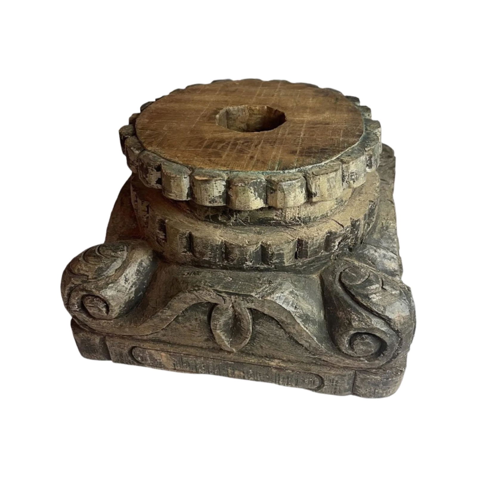 Hand Carved Wooden PEDESTAL Base RISER Plant (1 of 8)