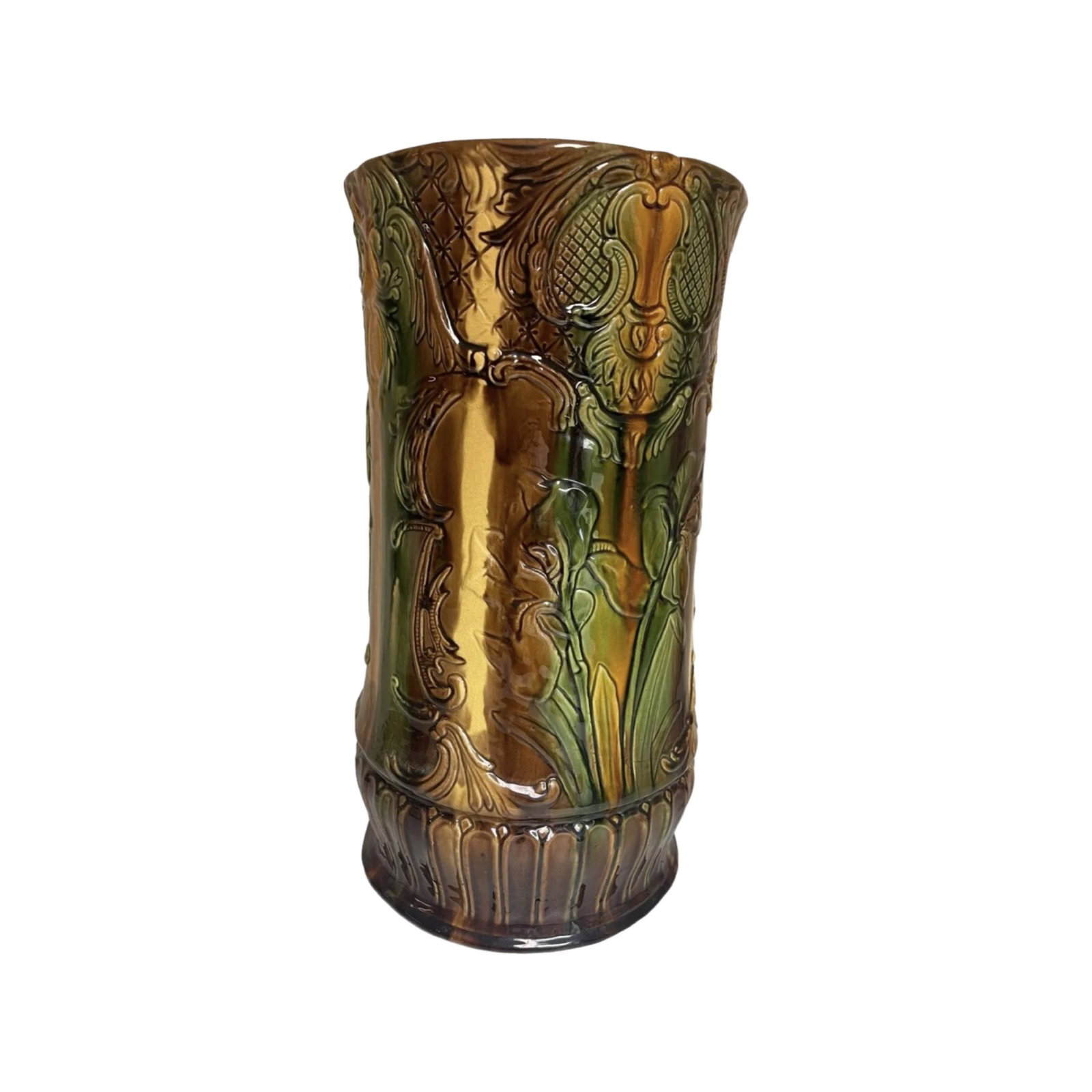 Majolica Embossed Flower Umbrella Stand ~Weller~ (1 of 9)