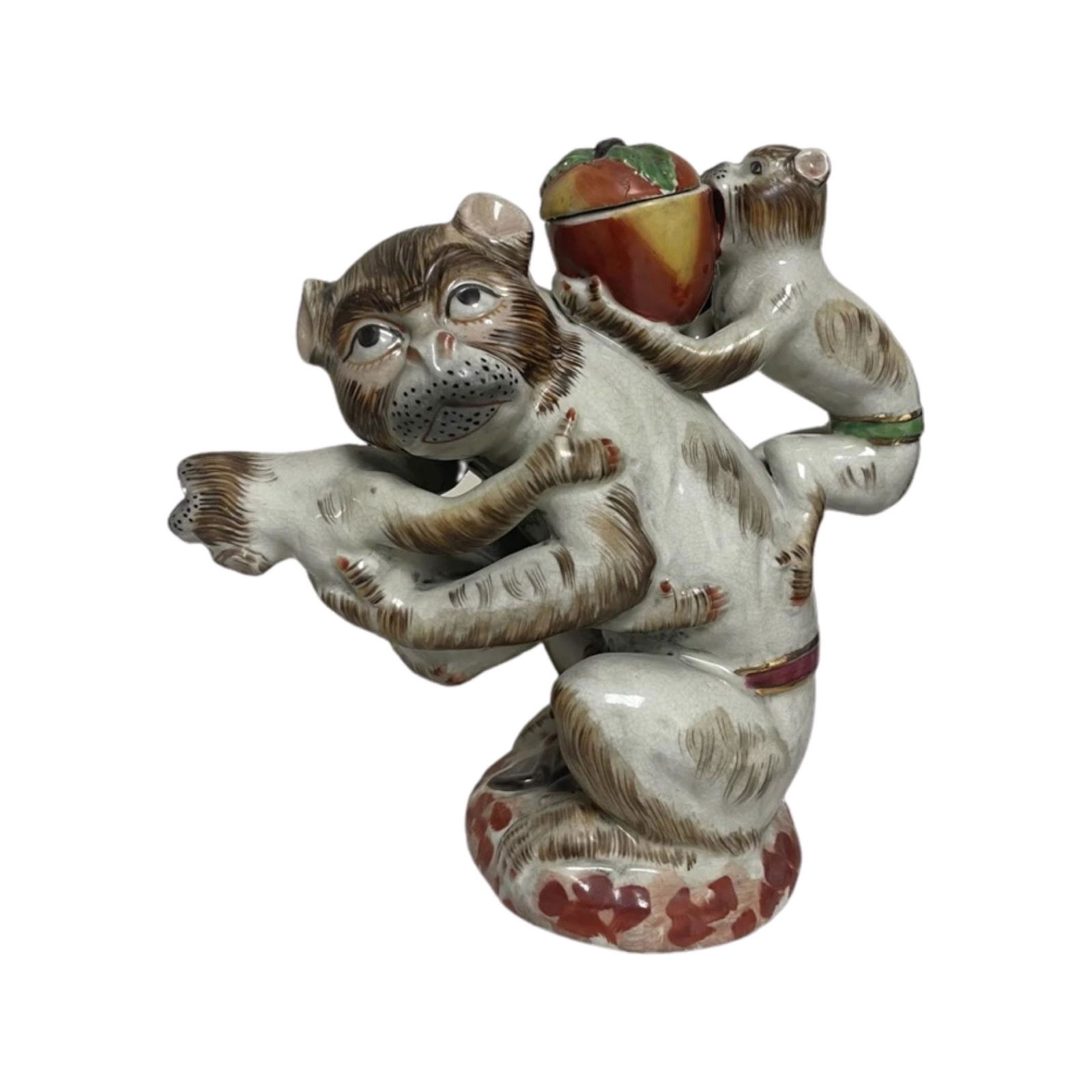 STAFFORDSHIRE FIGURAL TEAPOT, STYLE of SAMSON (1 of 7)