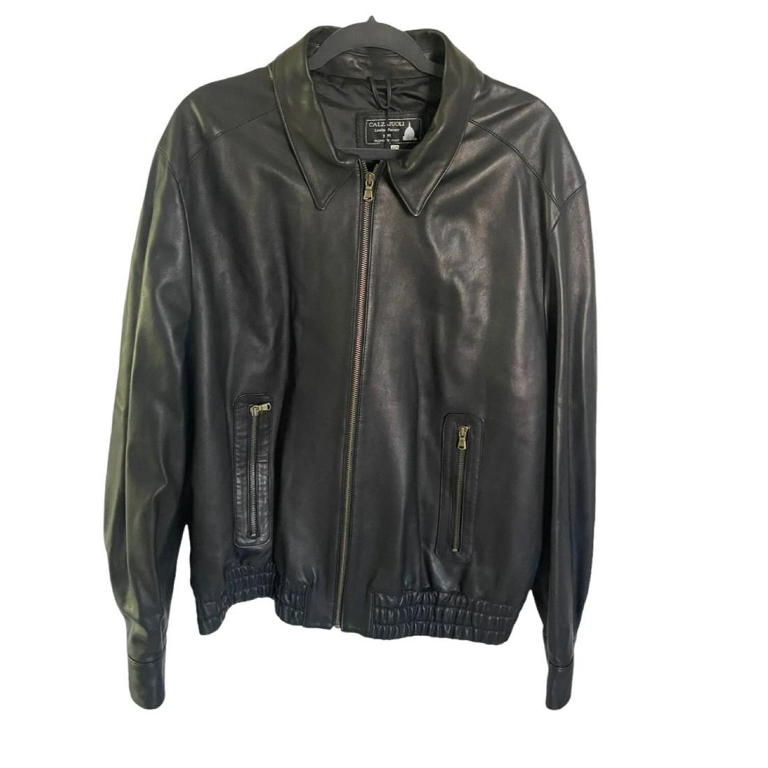 Calzaiuoli Florence Italy Black Leather Jacket (1 of 7)