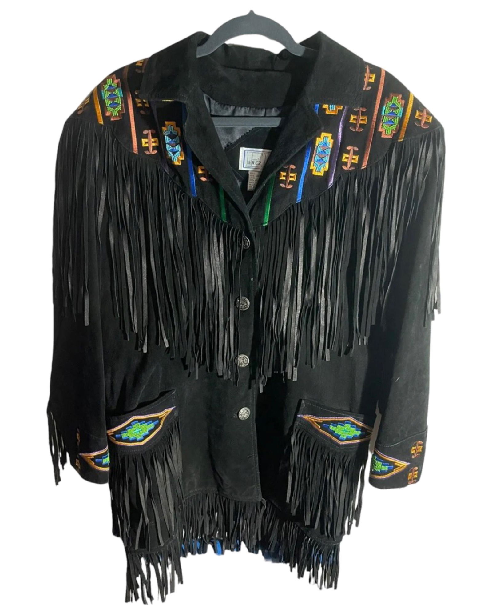Native American Style Suede Leather Fringe Jacket (1 of 5)