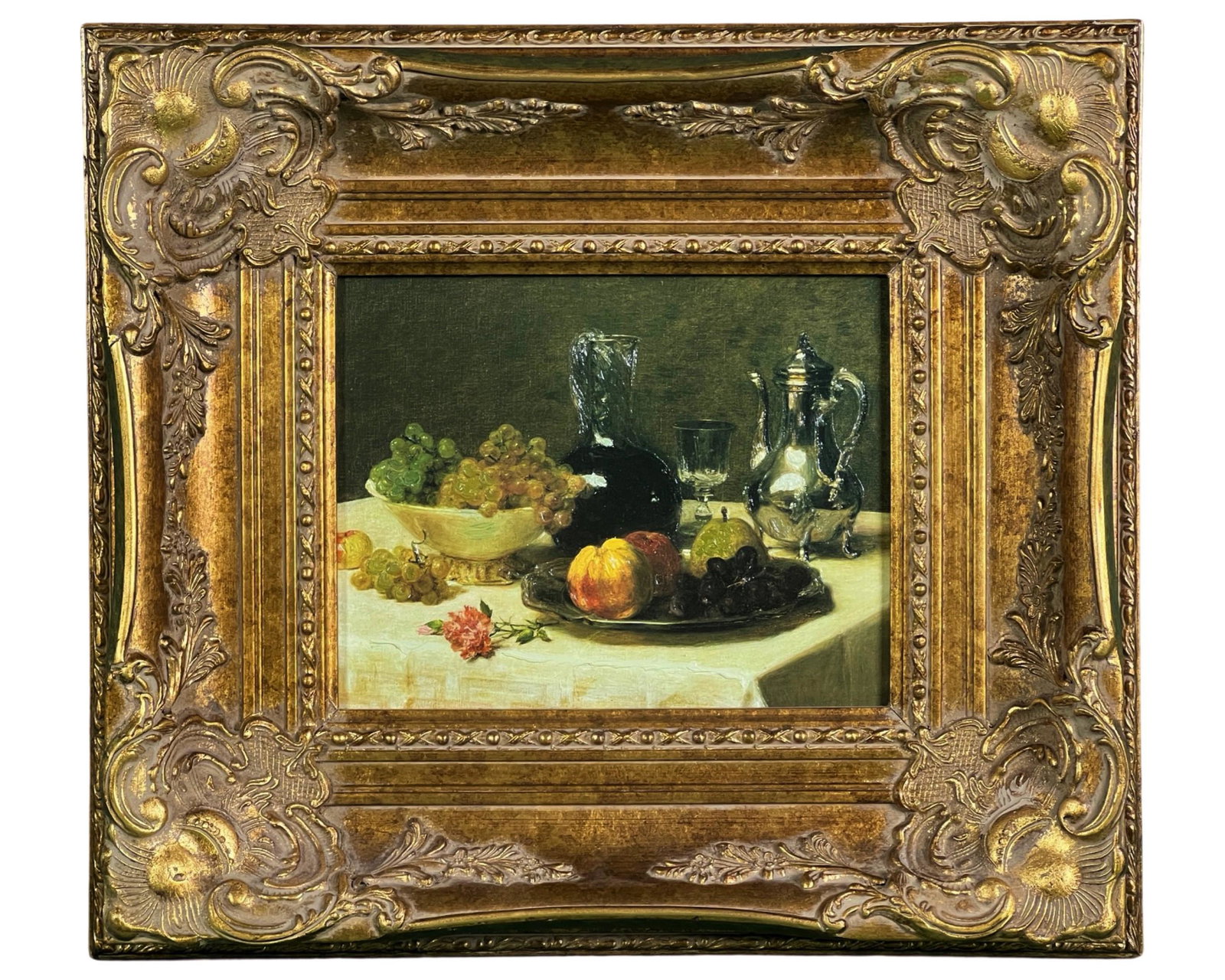 Victoria Dubourg- Impressionist Still-Life Giclee: Victoria Dubourg Fantin-Latour (1840-1926/ France). Museums of France Brushstrokes Collection Limited Edition Artist Enhanced Giclee on Canvas. Professionally framed. "Brushstrokes Collection" stamp o