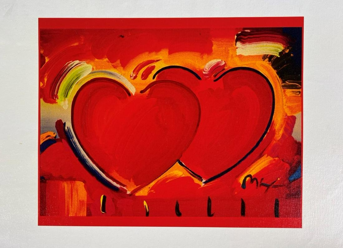 Peter Max- Two Hearts as One OIl on Canvas Giclee (1 of 2)
