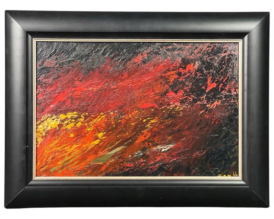 Arthur "Dad" Ross- MCM Fire Abstract Oil Painting (1 of 3)