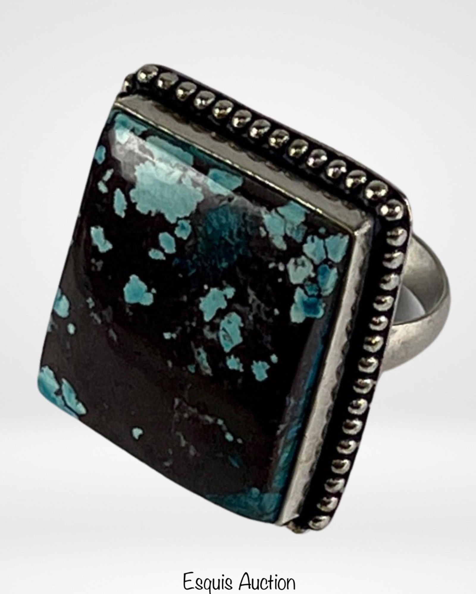 Massive Sterling Silver & Mountain Turquoise Ring (1 of 4)