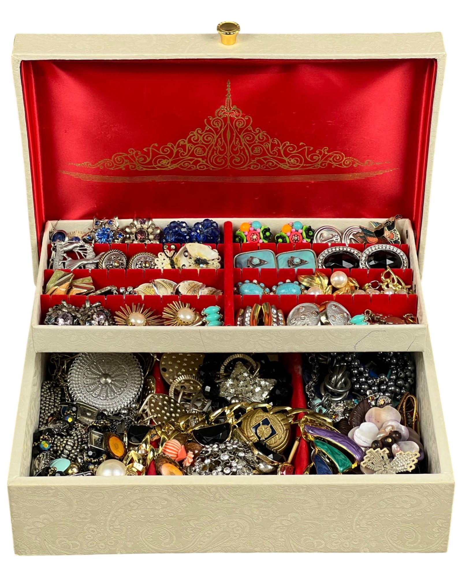 Vintage Jewelry Box filled with Costume Jewelry (1 of 6)