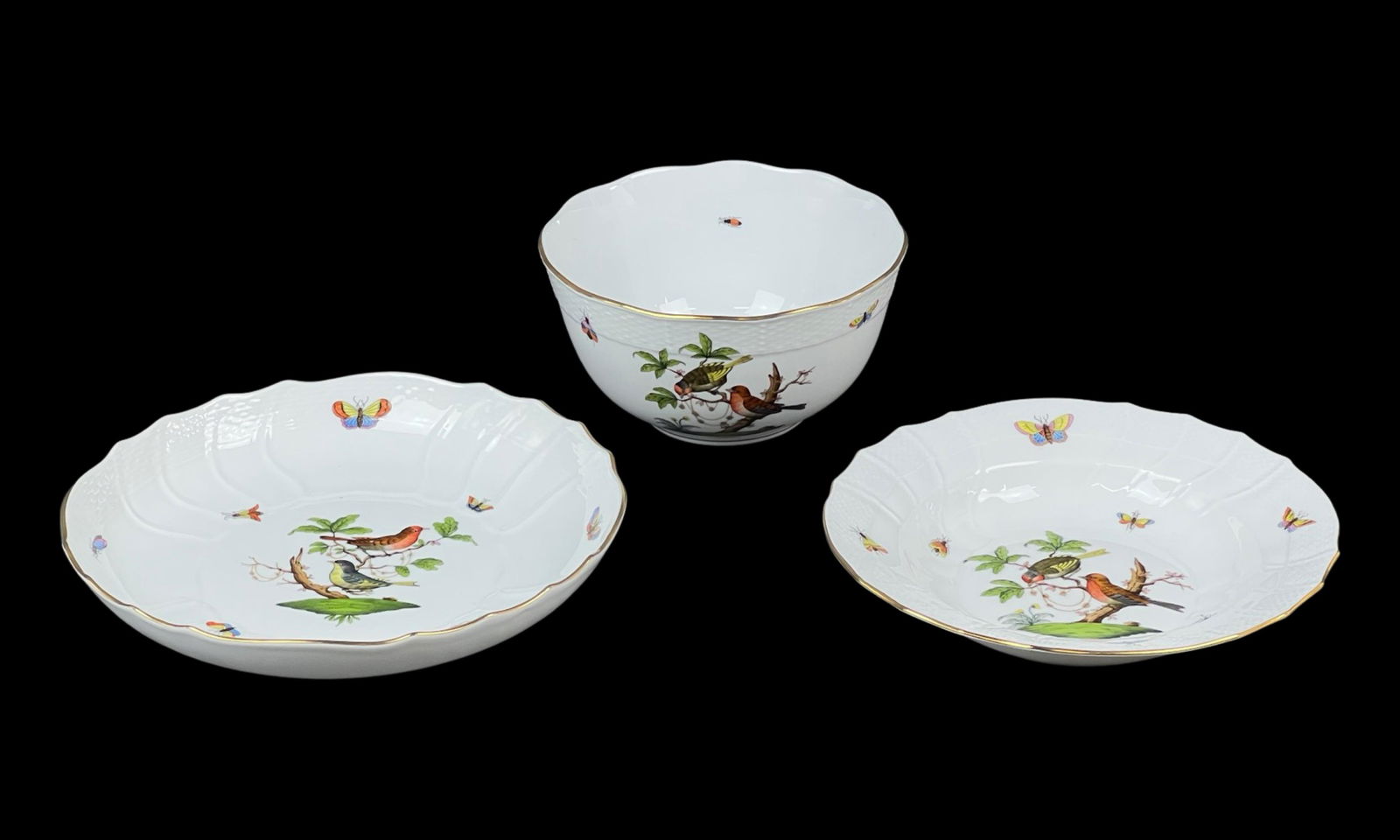 Herend Rothschild Birds Serving Bowls- Set of 3 (1 of 5)