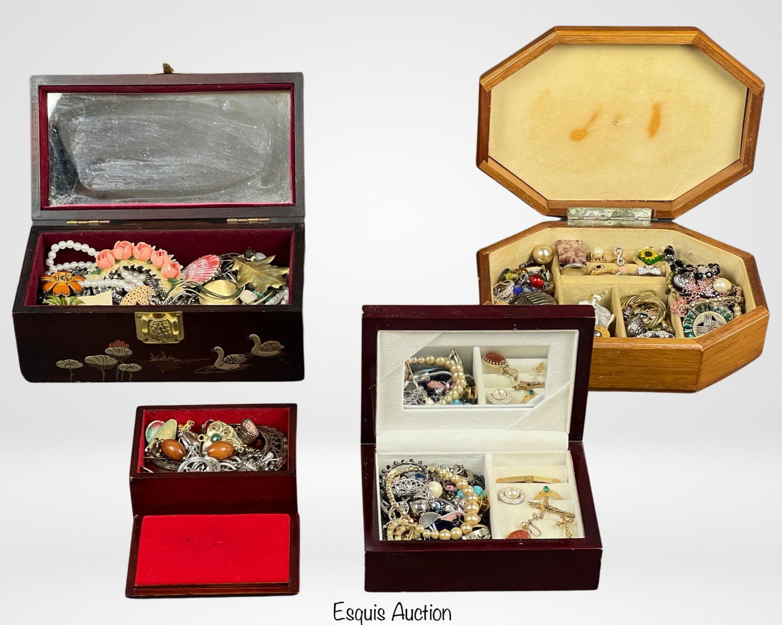 Four Jewelry Boxes filled with Costume Jewelry (1 of 9)