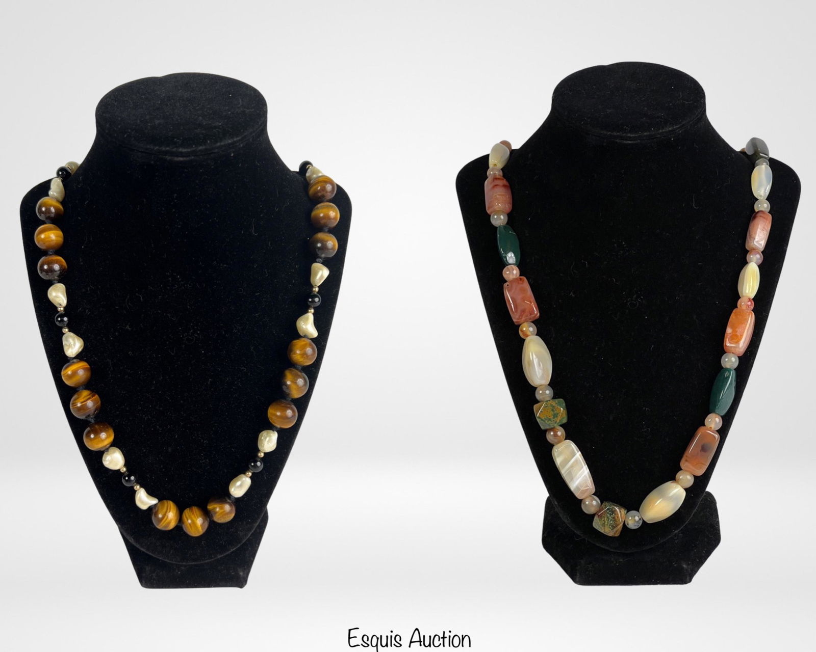 Tiger Eye, Pearls & 14k Beads Necklace w/ Semi-Pre (1 of 5)