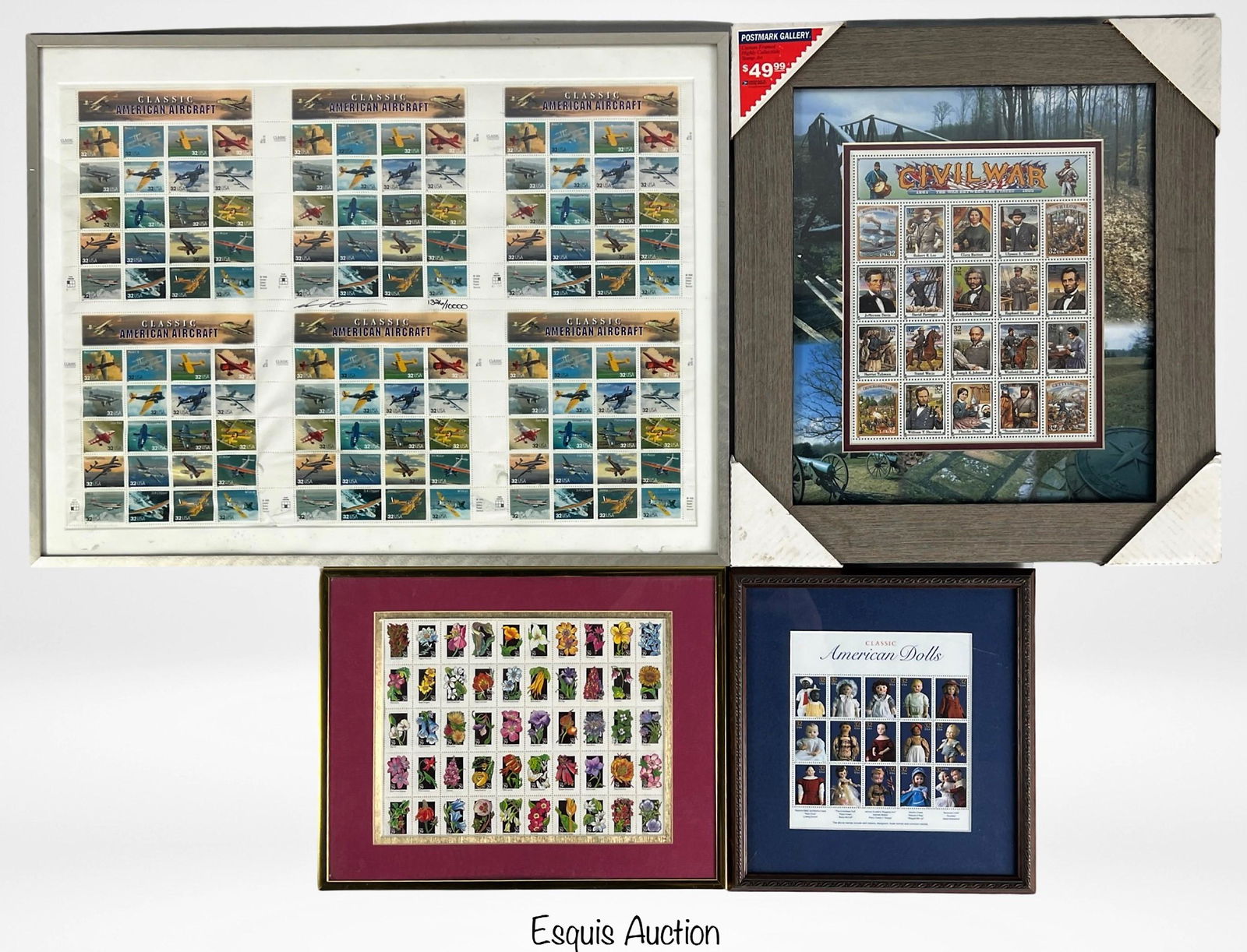 Framed Blocks of Uncancelled US Stamps (1 of 3)