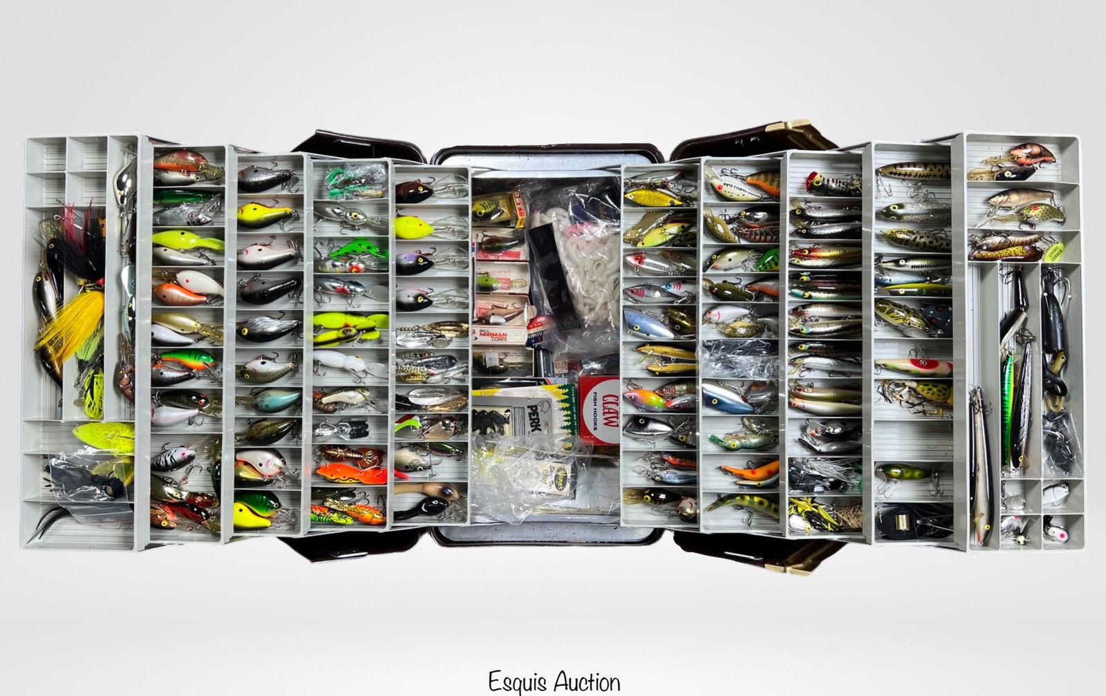 Giant Tackle Box Filled with Fishing Lures: Huge Assortment of Fishing Lures in Giant Tackle Box. Good Condition