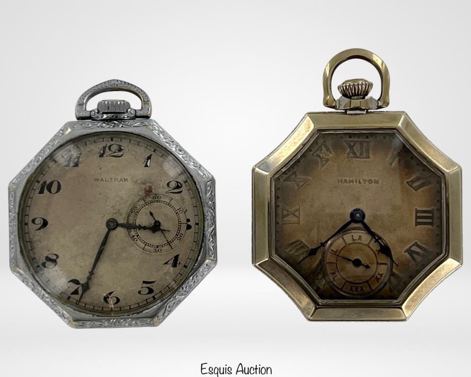 Two Antique Pocket Watches- Waltham & Hamilton (1 of 9)
