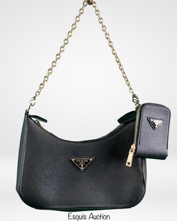 Prada Saffiano Re-Edition 2005 Black Handbag/ Bag (1 of 4)