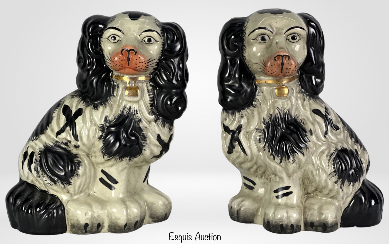 Pair of Staffordshire King Charles Spaniel Dogs (1 of 6)