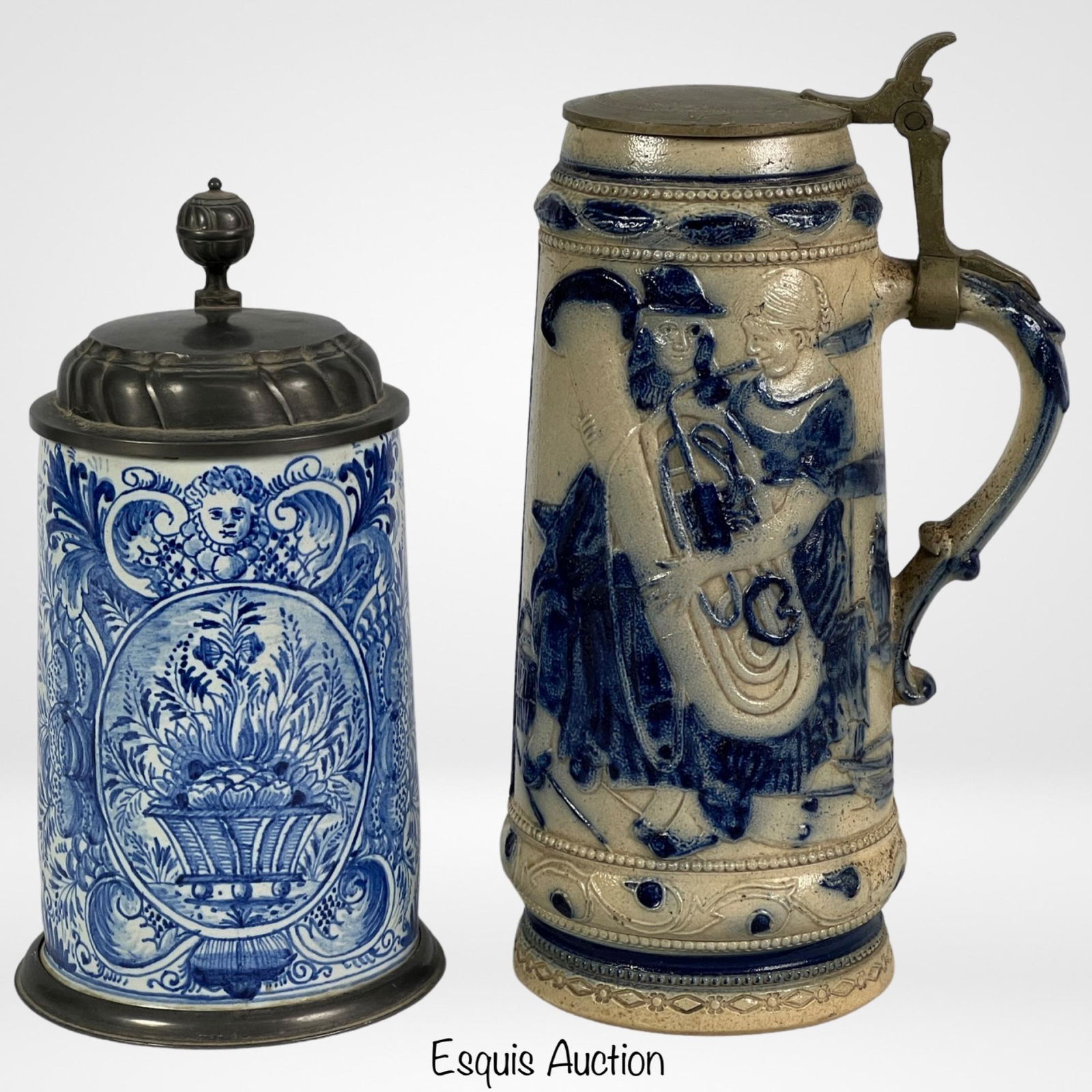 Antique Whites of Utica/ German Lidded Beer Steins (1 of 7)