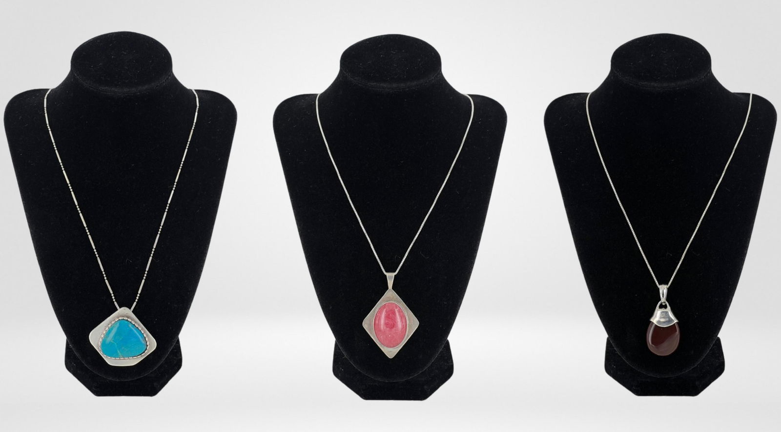 Sterling Silver Necklaces w/ Semi-Precious Stones (1 of 8)