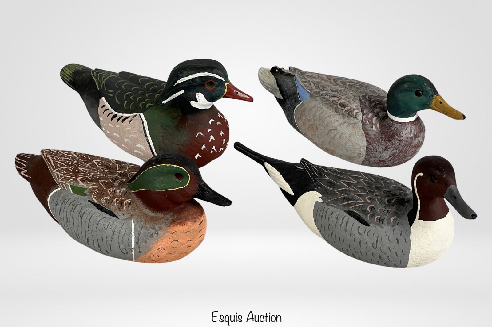 Jack Cox- Four Wood Carved Duck/ Mallard Decoys (1 of 9)