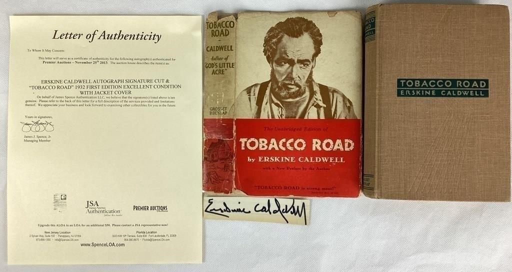 Erskine Caldwell Autograph & Tobacco Road 1st Edt (1 of 7)