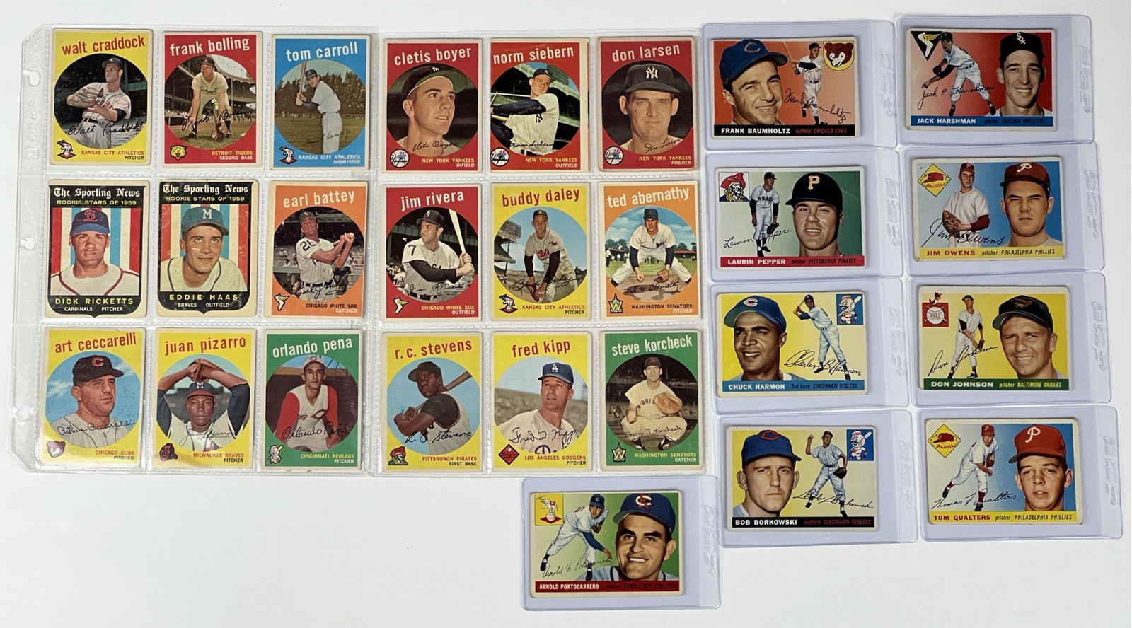 1955 & 1959 Topps- 27 Different Baseball Cards (1 of 7)